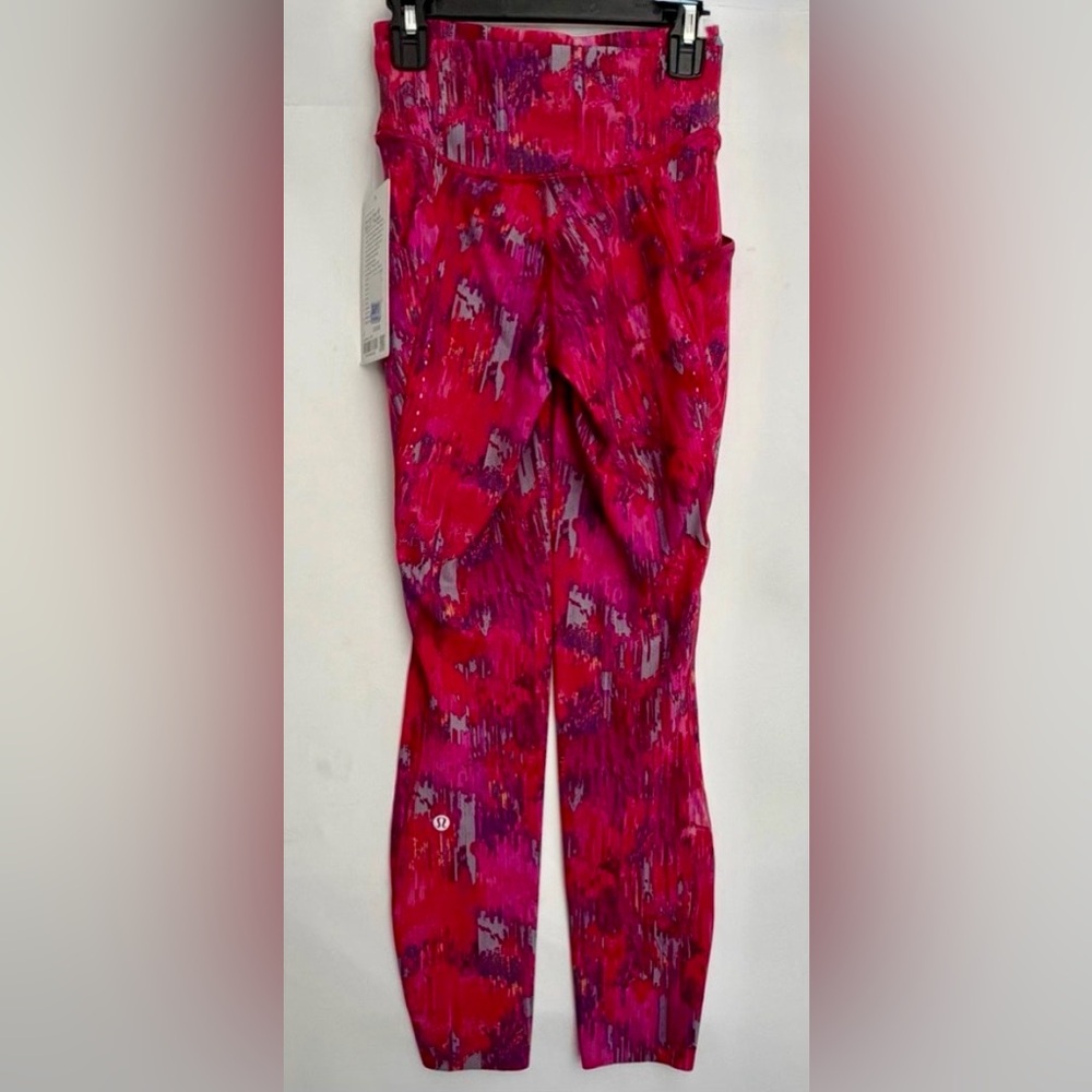 Lululemon NWT Women’s Fast And Free HR Tight 25” Pockets. Pow Pink Multi. Size 2 - Picture 7 of 16